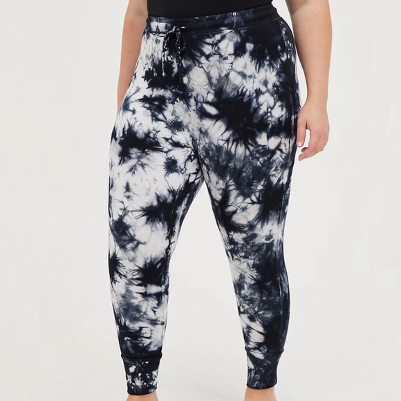 SET: Torrid Dream Fleece Tie Dye Black & White Sleep Sweatshirt/Legging 2X - Picture 8 of 14
